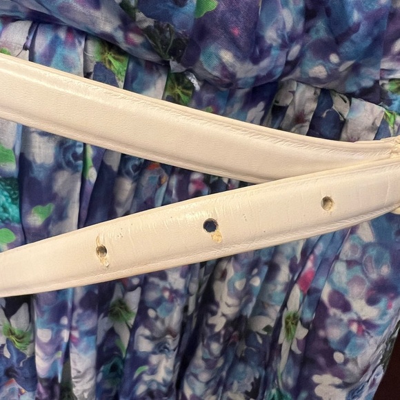 Ivy + Blu Blue Floral Belted Sleeveless‎ Dress Size 8 - Picture 9 of 9